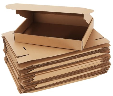 SENJEOK 30-pack korrugerade brevlådor 300 x 215 x 50 mm, bruna fraktkartonger för småföretags förpackning, presentförpackning, posttjänster