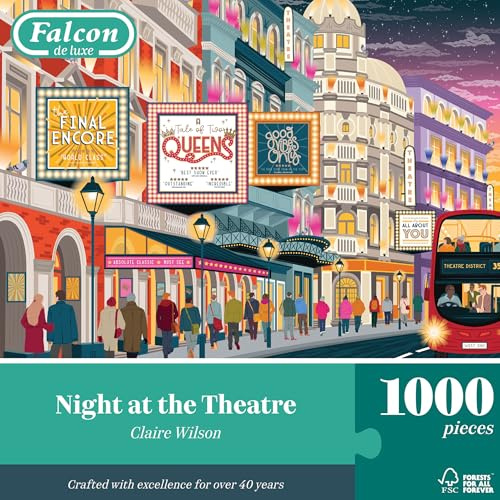 Falcon Night at the Theatre - 1000 Piece Jigsaw Puzzle for Adults | 1000 Pc Adult Jigsaws - Nostalgic, Charming Large Puzzles - Cosy Rainy Day Activity, Christmas & Birthday Gift - 68 x 49 cm