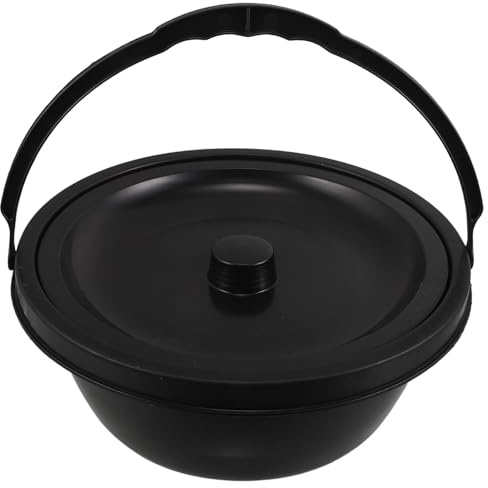 HOODANCOS Pot de Chambre Adulte avec Couvercle Toilette Portable pour Seniors Seau de Chevet pour Personnes Âgées Bassin de Lit pour Hommes et Femmes