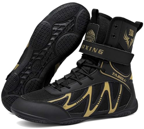 SDEQA Zapatos De Boxeo Hombre Zapatos de Entrenamiento Lucha Transpirables Interiores Botas de Fitness Competición Marciales,Juvenil