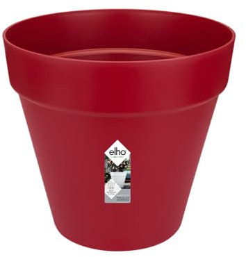 Elho Loft Urban Rond 40 - Pot De Fleurs pour Extérieur - Plastique 100% recyclé - Ø 38.5 x H 35.3 cm - Rouge/Fruits Rouges