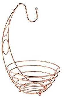 apollo THE HOUSEWARES BRAND Copper Banana Tree Fruit Bowl, Basket, Hanger, Fresh Bananas for Longer, Size: 24x42x24 cm, Copper