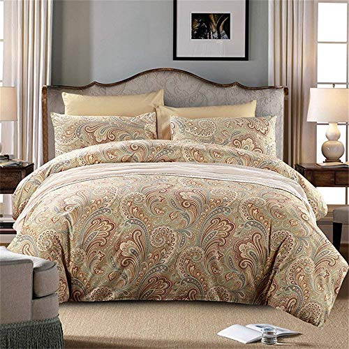 Ustide hemtextil, boho-stil påslakansset, bohemiskt sängklädesset, 4 st Double Guld