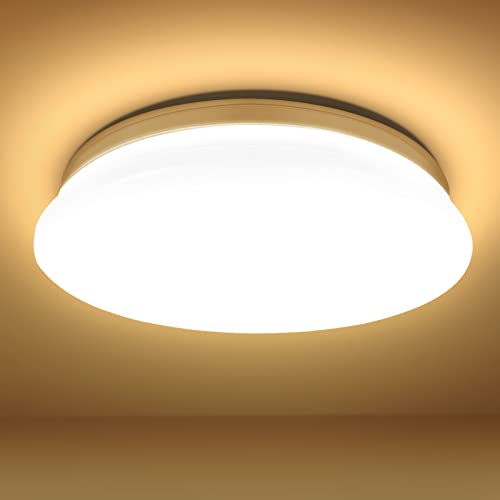 Lepro Ceiling Lights, 12W 1150 Lumen, 3000K Warm White, Flush Ceiling Lighting Fitting for Kitchen, Bedroom, Cloakroom, Porch, Hall, Lounge, Utility Room and More, φ26cm Round