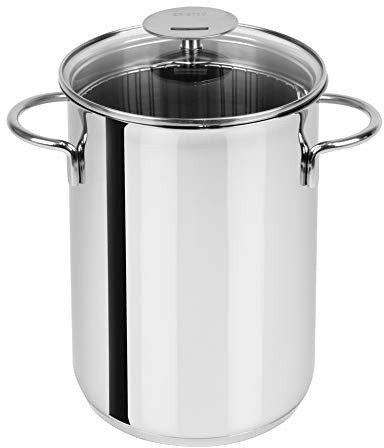 CRISTEL®, 18-10 stainless Steel Asparagus Pot, 3-Ply construction, Shinny Finish, Dishwasher oven safe, all hobs + induction, Extras collection, MADE IN FRANCE 6 x 11.