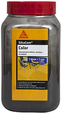 SIKA - Colorant - SikaCem Color noir - Colorant en poudre - Pour ciment, chaux et enduits - Résistant aux UV - 0,7 kg/bidon