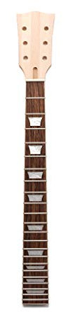 Alnicov E-Gitarrenhals, 22 Bünde, Ahornhals, Palisander-Griffbrett mit weißen trapezförmigen Punkten, Inlay für Gibson LP Gitarren, Ersatzteil