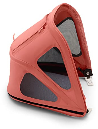 Bugaboo Bee Sonnendach mit Lüftungsfenstern, ausziehbar für zusätzlichen und optimalen Sonnenschutz, wasserabweisend, kompatibel mit allen Bugaboo Bee Kinderwagen, Sunrise Red