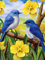 Bimkole DIY 5D Diamond Painting Zubehör Blauer Vogel, Blumen Diamant Malerei Kit Voll Runde Bohrer Malen nach Zahlen Malerei Stickerei Kreuzstich Diamond Dekoration 30X40 cm