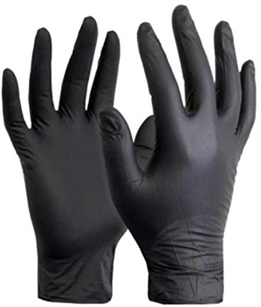 Black Nitrile Gloves 100 Nitrile Gloves Size Powder Free, Latex Free, Hypoallergenic, Food Gloves Disposable Medical Gloves… (Medium)