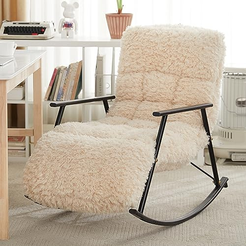 Stoppad Glider Gungstol, Utomhus Gungstol Med Armstöd, Uteplats Gungstol Med Sidofickor, För Vardagsrum, Hotell, Sovrum, Beige (Color : Black)