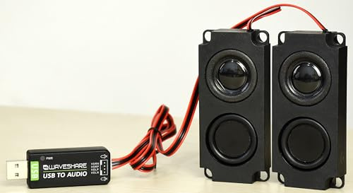 USB to Audio USB Sound Card with 8Ω 5W Speaker, Driver-Free Plug and Play
