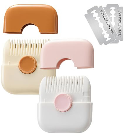 HhBdy Split End Trimmer,2 Pieces Split End Trimmer for Women 2-in-1 Hair Trimmer Comb Portable Comb with Blade for Haircut Thinning Scissors Hairdressing,Compact and Portable(Pink Orange)