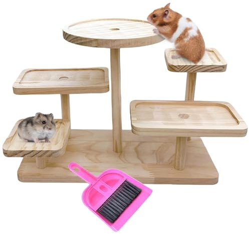 Wood Hamster Platform Rat Climbing Toys for Gerbil Hamster Cage Accessories