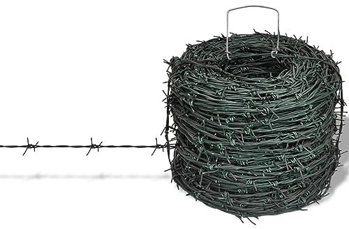 Snsowed Alambrada de púas Rollo Alambre 100 m, Valla Jardin, Malla Metalica, Vallas Metalicas, Vallas De Obra, Rejilla Metalica, Alambre De Espino - 141077