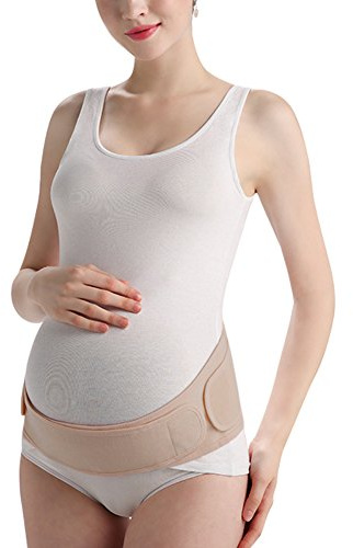 KOOYOL Mujer Fajas Embarazo Premamá Ajustable Cinturón Apoyo Abdominal Transpirable Embarazadas Mujeres para Evitar Dolor Espalda