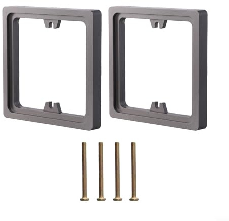 Linnkyfloa 2pcs 10mm Single Socket Spacer 1 Gang Square Frame Plate with 40mm Screws ABS Electrical Outlet Extension Adapter for Home Improvement White(Gray)
