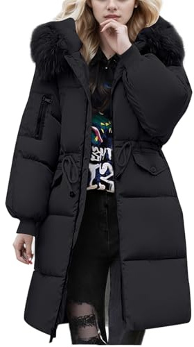 Manteau Hiver Femme Mi Saison Chaud Chic Matelassée Doudoune Mi Longue Women Chauffant Capuche Ski Parka Duvet Et Blouson Femme Chaud Chaude d'hiver Anorak XXL