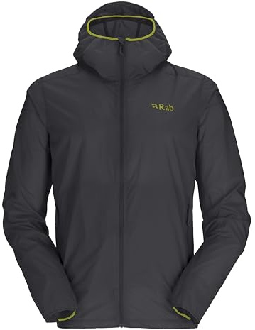 Rab Men's Vital Hoody - Ultralight Windproof Shell Jacket for Hiking, Trail Running, & Climbing - Graphene - Medium
