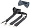 BomGuard Herren Hosenträger + Fliege Männer Set Mann,3,5 cm breit,dunkelgrau