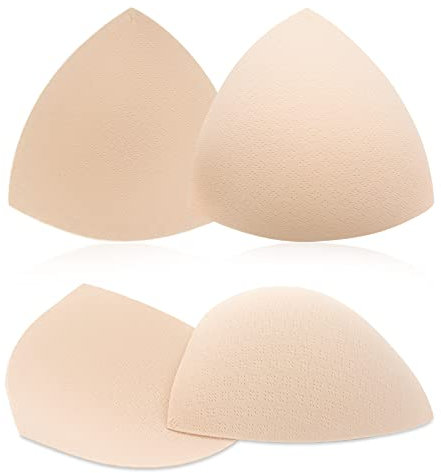 WLLHYF BH-Einlagen Einsätze Dreieckige Atmungsaktive 2 Paar BH Einsätze Hautfarbene Herausnehmbare Brustpolsterung Weiche Bequeme BH Einlagen für Frauen Mädchen Jede Körbchenabdeckung (dünner Stil)