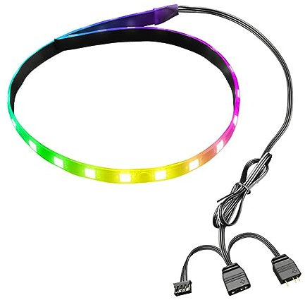 Striscia Luminosa a LED RGB per PC, Striscia ARGB Magnetica da 15,7 Pollici, 5V ARGB Aura Sync Striscia Luminosa Personalizzabile per Custodia per PC, Striscia Flessibile LED RGB