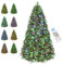 SHareconn Sapin de Noël Artificiel 180 CM, Pomme de Pin Noël Artificiel avec 1499 Pointes, Branches Denses,340 éclairage,Support Métallique et Télécommande, Décorations de Noël pour la Maison