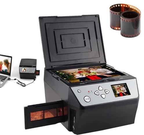 22MP Digital USB Scanner for Film/Slide/Photo with 5 LCD Screen - Convert 35mm Slide, 135 & 110 Film to HD JPG Files - Photo/Document/Business Card Scanner