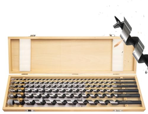 TOOLMAYS Schlangenbohrer Set Ø6-18 x 460mm Holzbohrer Set lang, Spiralbohrer für Weich- & Hartholz,Balkenbohrer