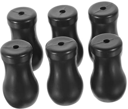 VICASKY 6pezzi Pomelli Tiragranelli Neri in PVC per Corde Tende Rullo Accessori Resistenti e Lisci per Finestre per Sostegno Tende Ufficio e Casa