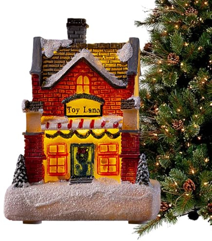 Genérico Casitas De Aldea Navideña | Adorno Navideño Iluminado para Aldea | Decoración De Escritorio para Escaparate Ventana Estante | para Fiestas Apartamento Invierno