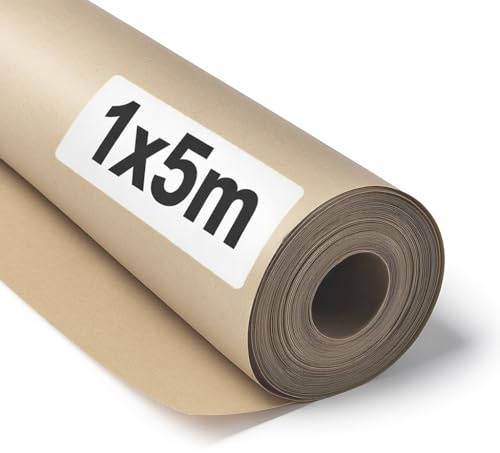 OFITURIA Papel Kraft Kraft - Rollo 1x5m - 1 Rollo - Papel de Embalaje y Regalo - Manualidades y Patrones de Costura - Resistente y Fácil de Cortar