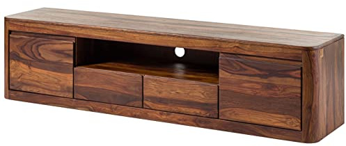 MASSIVMOEBEL24.DE Toronto TV-Board 200x45x50 Sheesham/Palisander, Farbe:Dunkelbraun gewachst, Größe:200x45x50 cm (BxTxH)