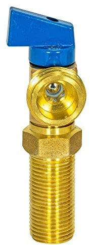 Eastman Brass Outlet Box Blue Handle Washing Machine Valve, 1/2 Inch MIP x 3/4 Inch MHT, Quarter Turn Ball Valve, Cold Water Applications, 60281