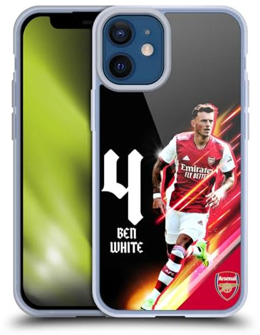 Head Case Designs Officially Licensed Arsenal FC Ben White 2021/22 First Team Gel Case [Military Grade Protection] Compatible with Apple iPhone 12 Mini and Compatible with MagSafe