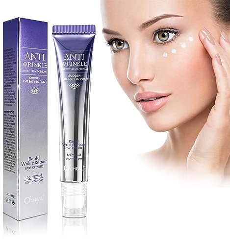 mercham Retinol Eye Cream Anti Aging, Under Eye Cream with Cooling Roller for Dark Circles and Puffy Eyes Bags, Reduce Fine Lines, Brightening & Moisturizing Eye Repair Cream for all Skin Types- 20g