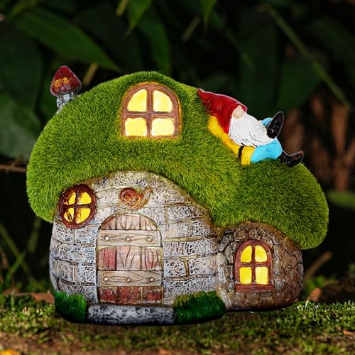 ILLUMINEW House Garden Statues with Solar Lights