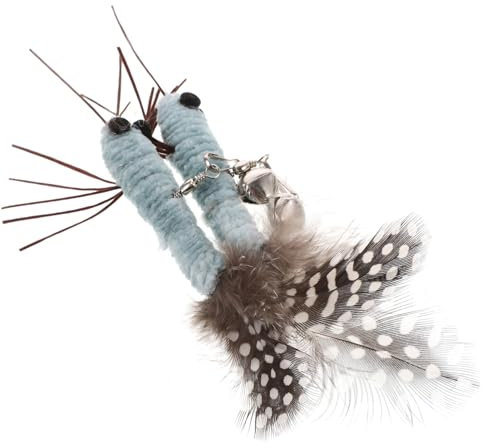 POPETPOP 2stücke Teiliges Katzen-Spielzeug Feder Und Insekten-Teaser Interaktives Katzenspielzeug Für Indoor-Katzen Fördert Die Aktivität Und Interaktion Leicht Und Langlebig