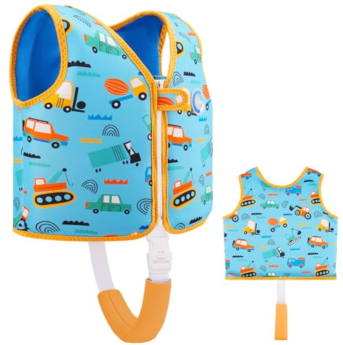 OSHYLE Gilet da nuoto per bambini, giubbotto galleggiante con cinghia di sicurezza, aiuto al galleggiamento (E-Vehicles, S(1-3))
