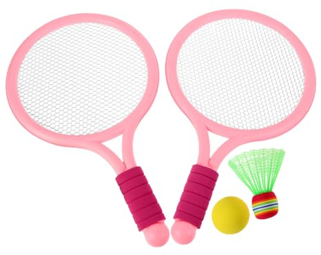 JUMPLAWN Kids Badminton Set Rackets and Shuttlecocks Soft Training Rackets for Toddlers Outdoor Indoor Sports Activity for Children