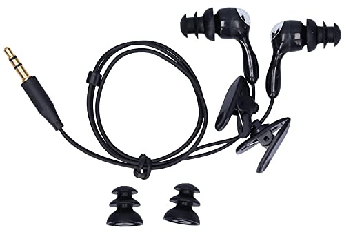 Écouteurs étanches Sous-marins avec 2 Clips/remplacez les Bouchons D'oreilles pour les Nageurs, écouteurs Intra-auriculaires étanches avec Câble D'extension Audio Stéréo pour(le noir)