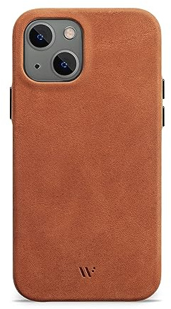 WIIUKA Étui de protection en cuir allemand extra fin de qualité supérieure pour iPhone 13 mini Marron vintage