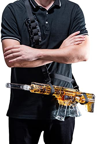 Whiskey Decanter Sets Gifts for Men Dad - AR15 and Glass Set for Drinking Party - Holster Attachment, Silencer Stopper - Dad Birthday Gift Ideas - Glasses - Party Accessory, Gun Decanter - Gif
