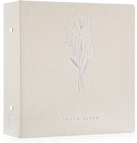 Lanpn Album Photo 10x15 1000 Pochette, Grand Geant Format Lin Tissu Album pour Horizontal Vertical Photos Beige