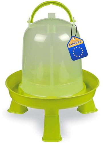 Agrarzone Hühnertränke mit Füßen 8 Liter grün - robuste Geflügeltränke mit Füllstandsanzeige - automatische Wassertränke Hühner & Geflügel - Tränke Hühner Zubehör
