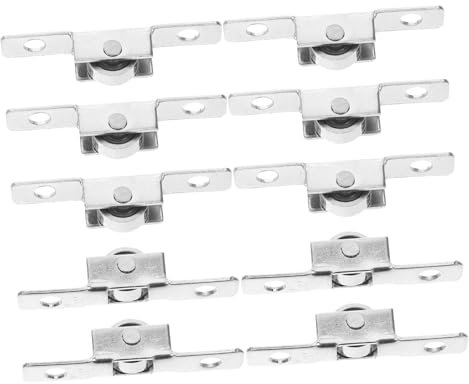 WOONEKY 10stücke Schiebetürrolle Metallrolle Riemenscheibe Türrolle Terrassentürrollen Schiebetürräder Schrankrollenräder Schiebetürrollen Lagerrollenrollen Stumme Gleitrolle