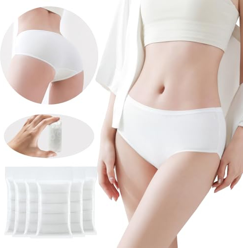 35pcs Women's Disposable Underwear for Travel Ladies Briefs Maternity Panties Hotel Spa Hospital Emergency Underpants(35pcs,L）