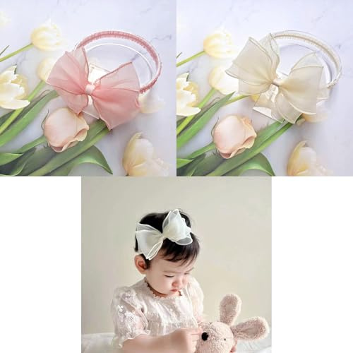 Fokroin 2 Pièces Bébé Fille Bandeau, Ban-deaux Pour Bé-bé, Bande-aux B-ebe Fil-le Arc élastiques, Band-eaux Accessoire Cheveux Beb-e Fi-lle, pour Tout-Petits