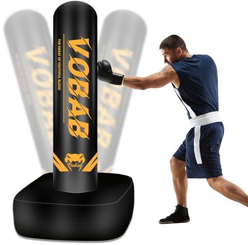 SPOXING 178 cm Fristående tung boxningssäck med stativ för vuxna tonåringar, justerbar stående boxningssäck för män kvinnor, perfekt för boxning, MMA, thailändsk fitness och hemträningspass