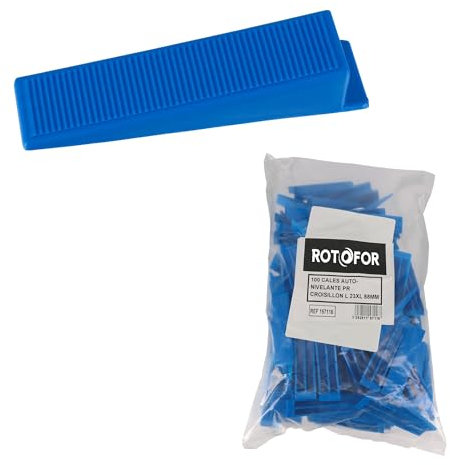 Lot de 100 cales auto-nivelantes pour croisillon de carrelage - Largeur 23 mm - Longueur 88 mm